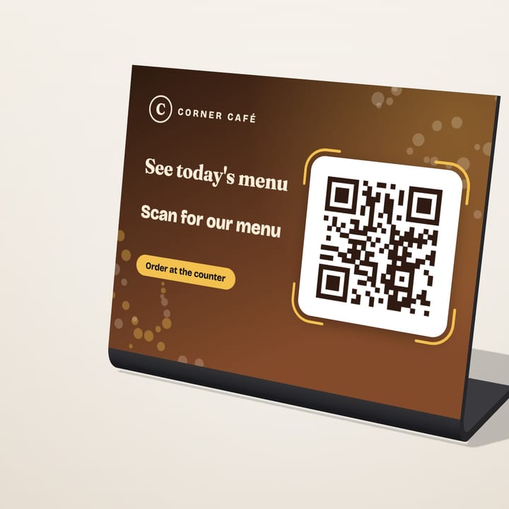 Sample café sign: Today's menu · 4×3 counter sign